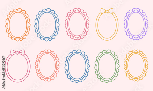 A set of ten colorful pixel art circular frame icons representing various business concepts on a light pink background.
