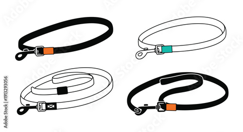 Dog Leash Line art digital illustration colorful creative design