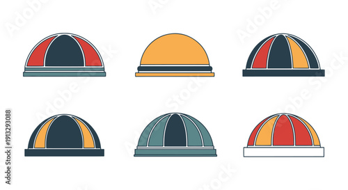 Dome Line art vector minimal digital color illustration