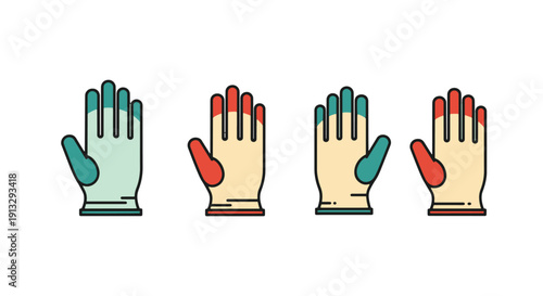 Disposable Gloves simple minimal color illustration