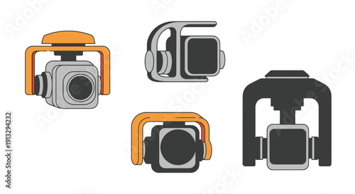 Drone Camera Mount soft tone color vector