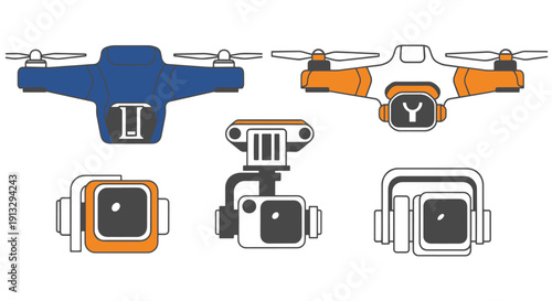 Drone Camera Mount abstract bright tone vector