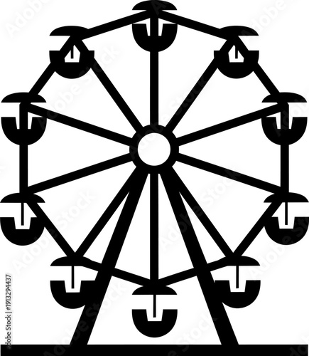 A classic illustration of a ferris wheel at an amusement park or carnival