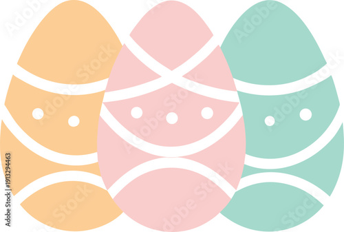 Easter eggs in pastel colors