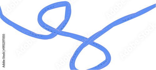 Rope collections isolated PNG. Brushes rope patterns, great for decorative design blue ribbon on white background