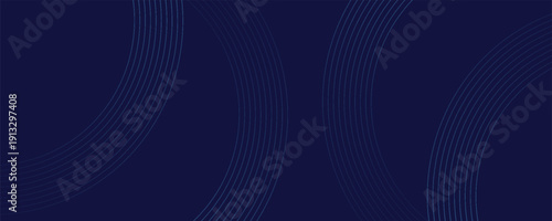 Abstract blue glowing geometric lines on dark blue background. illustration.