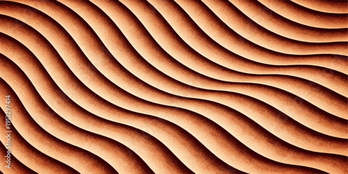 Abstract vector background with brown wooden texture waves and nature pattern lines in a close-up macro design