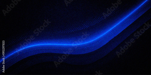 An abstract blue wave background featuring glowing light rays and flowing digital lines that create a motion energy design against a dark space texture wallpaper illustration