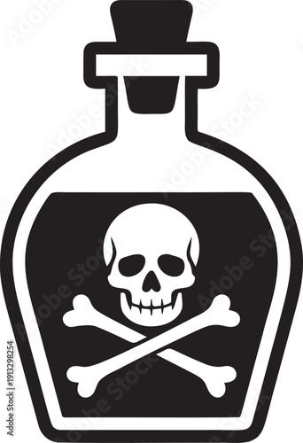 Poison bottle with skull and crossbones icon vector image
