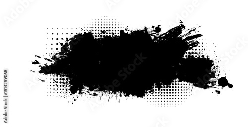 Splatter Paint Texture . Black Spray Blot of Ink. Place illustration Over any Object to Create Grungy Effect . hand drawn. Not AI, Vector