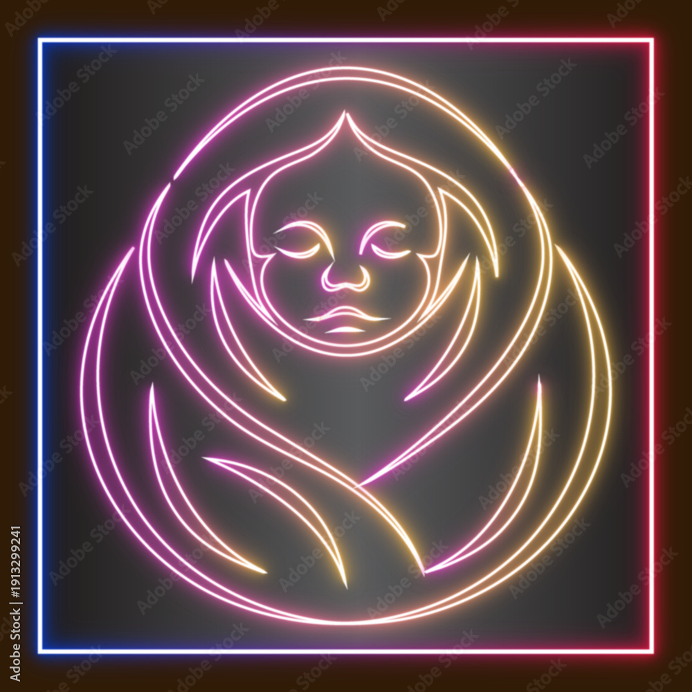 custom made wallpaper toronto digitalNeon Sign With Woman Image