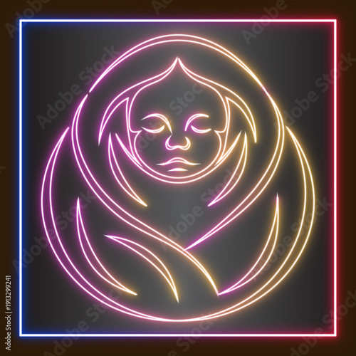 Wallpaper Mural Neon Sign With Woman Image Torontodigital.ca