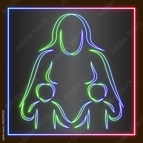 Wallpaper Mural Neon Mom and Kids Sign Torontodigital.ca