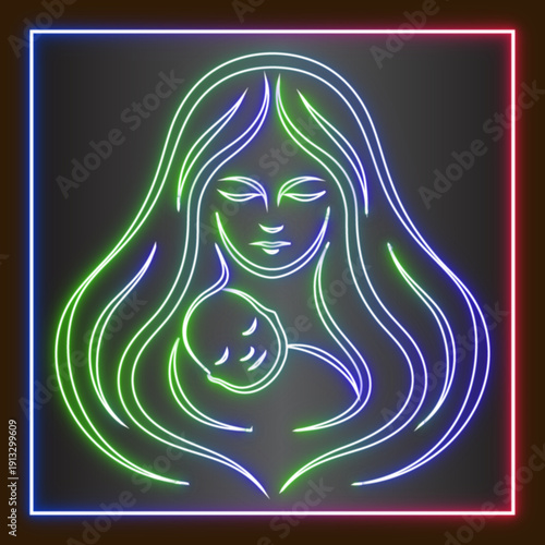 Wallpaper Mural Mother And Baby Glowing Sign Torontodigital.ca