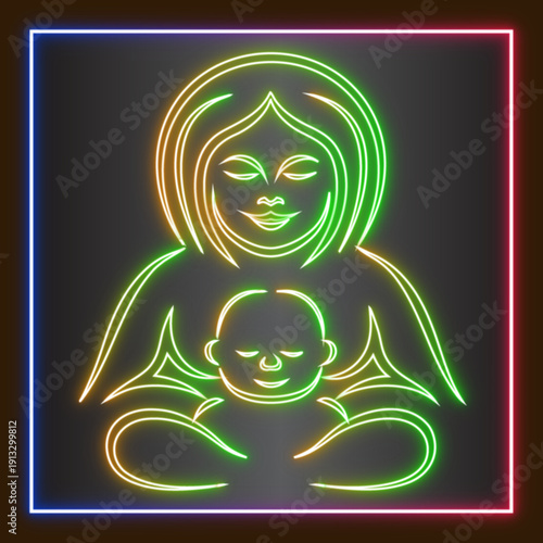 Wallpaper Mural Mother And Baby Neon Sign Torontodigital.ca