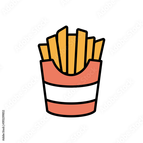 フライドポテトのポップフラットアイコン