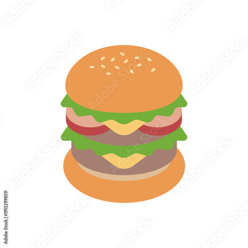 ハンバーガーのシンプルフラットアイコン