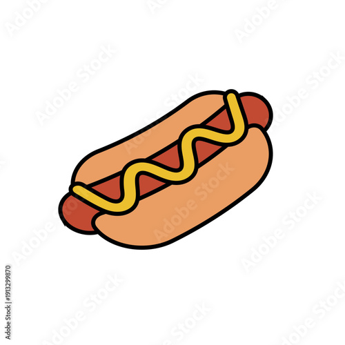 ホットドッグのポップなフラットアイコン