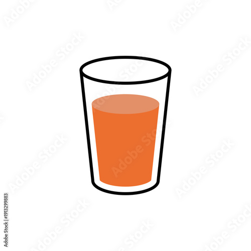 オレンジジュースグラスのシンプルフラットアイコン