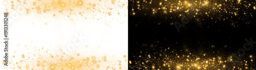 Obraz na plátne PNG image of Luxurious flowing golden glitter particles swirl dramatically aroun