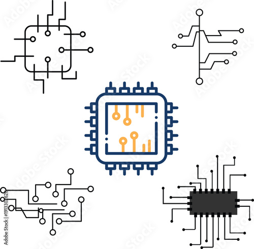 Circuit board with microchip and electronic components