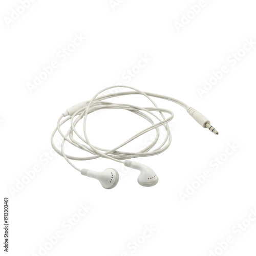 White wired in-ear headphones with 3.5mm jack