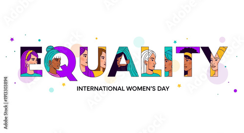 Flat style banner for Women's Rights and Gender Equality awareness