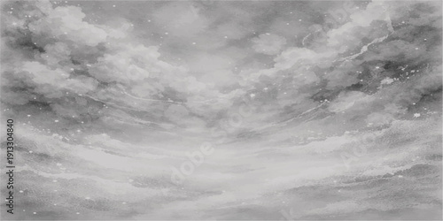 A dramatic cloudscape of dark storm clouds fills the overcast sky, blending nature and light into an abstract atmosphere of wind and rain