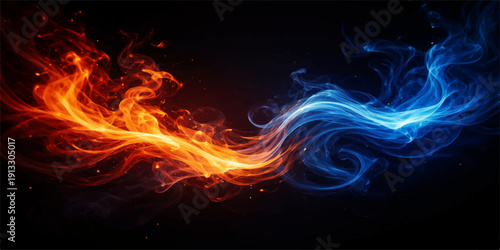 A fiery inferno of orange and red flames erupts against a black background, blending motion and heat into an abstract design of burning energy and smoke for a powerful wallpaper