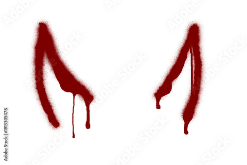 devil horns graffiti spray paint texture - no background