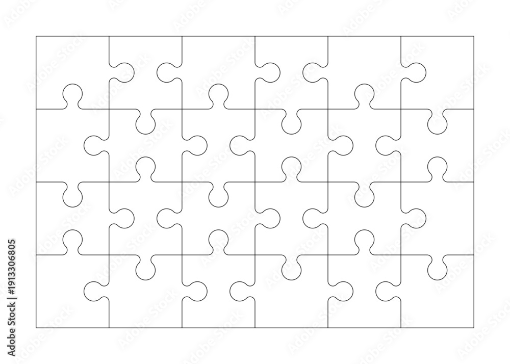 Fototapeta premium Empty jigsaw puzzle template background