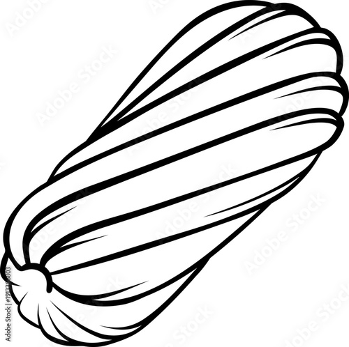 Eclair-shaped shortbread cookies, simple black and white icon. Minimalist vector illustration for bakery packaging, patisserie branding or dessert menus