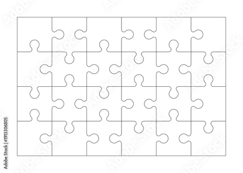 Empty jigsaw puzzle template background