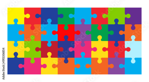 Colorful puzzle pattern background. Vector illustration