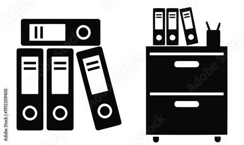Office supplies on a white background