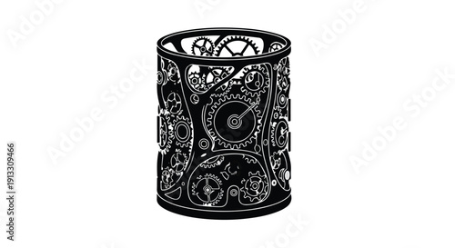 Intricate ornate black metal candle holder lantern with filigree design on white background, decorative home decor object, elegant sophisticated table centerpiece