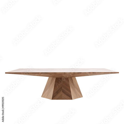 Modern Wooden Dining Table for Gatherings in a Home Setting During Daylight H...