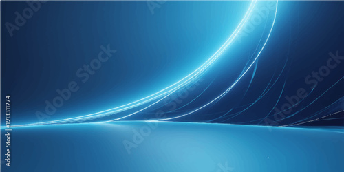 An abstract blue background featuring a futuristic design of flowing light waves and purple curves creates a digital motion pattern with energy for a sleek web wallpaper
