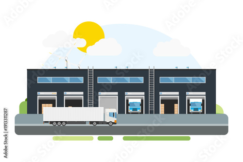 logistics center. warehouse. vector illustration