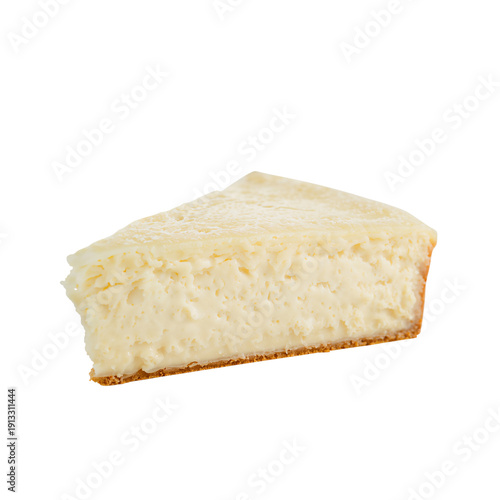 Slice of Fresh Cheese Placed on a White Background in a Simple Setting