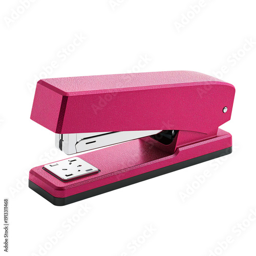 Bright Pink Stapler on White Surface for Office Supplies and Organization Tasks