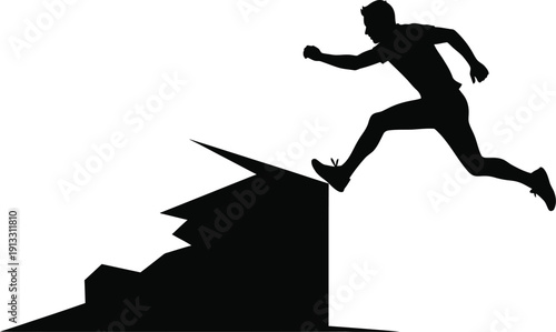 Silhouette of a person running up a staircase representing career advancement and professional growth steadily