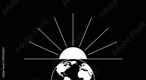 A 3d abstract globe of the planet earth showing continents like europe and america on a black background to symbolize global business travel and technology communication