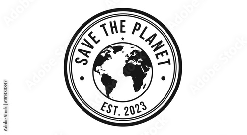 Vintage grunge rubber stamp vector illustration featuring a weathered world map icon and travel passport seal design on an aged ink print label for business signs