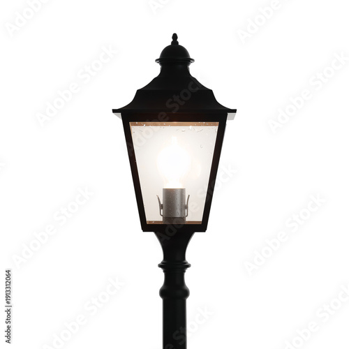 Creative Lamp Post Shining With Colored Glass on a Bright Background