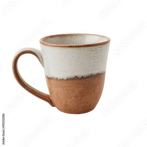 Coffee Mug on a White Background With a Simple Design and Natural Colors