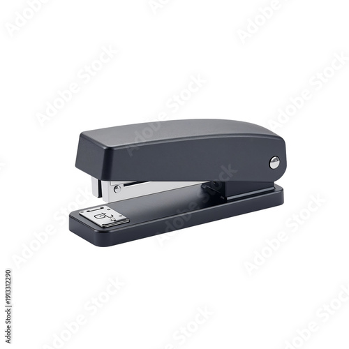 Office Equipment Shown With a Black Stapler on a White Background in a Simple...
