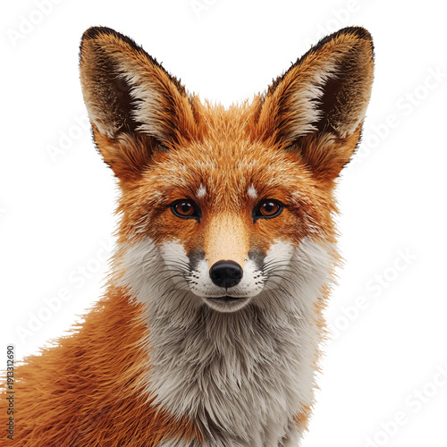Focus on a Fox With Detailed Fur and Clear Features Looking Directly at the V...