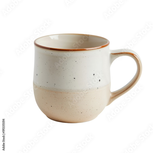 White Cup With a Simple Design Showing Wear and Drip Marks