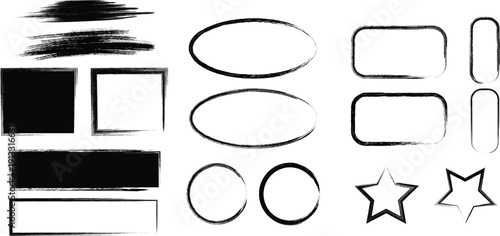 Hand drawn brush set vector